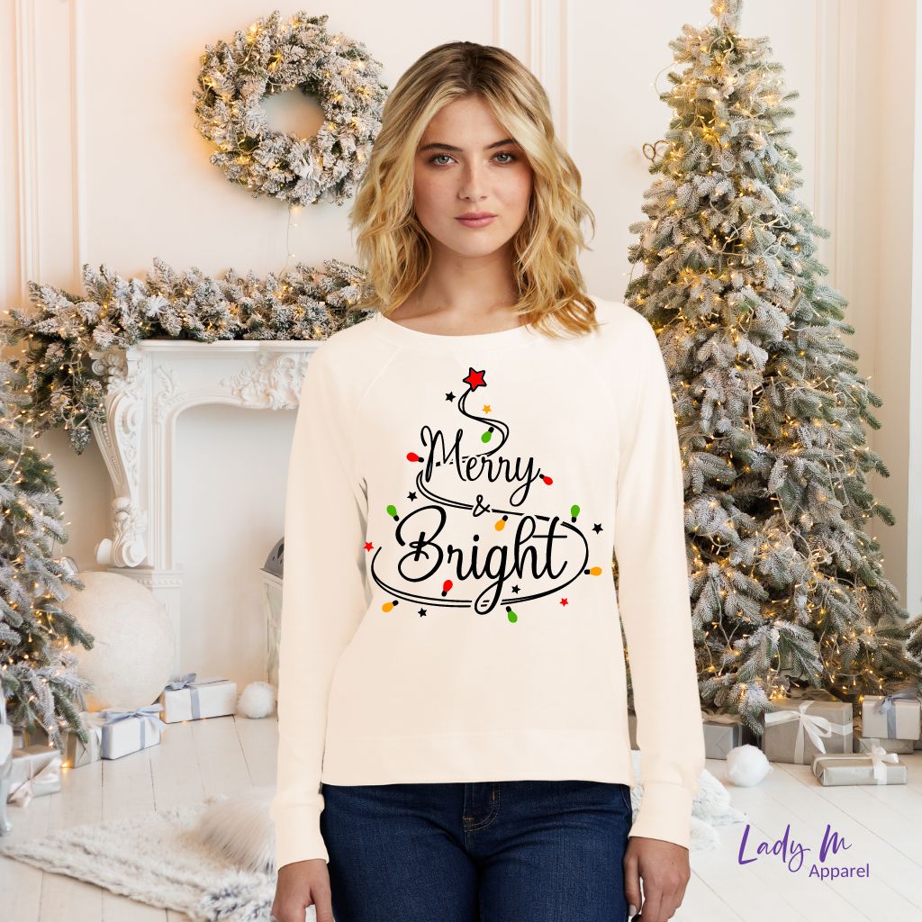 Merry & Bright - Ladies LS Graphic Tee