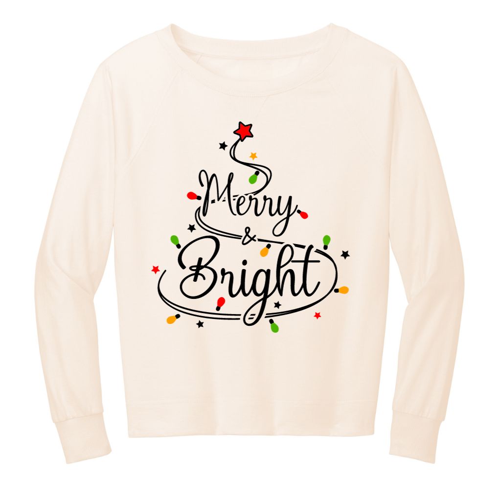 Merry & Bright - Ladies LS Graphic Tee