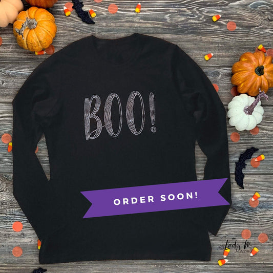 Rhinestone Boo Design - Long Sleeve T-shirt