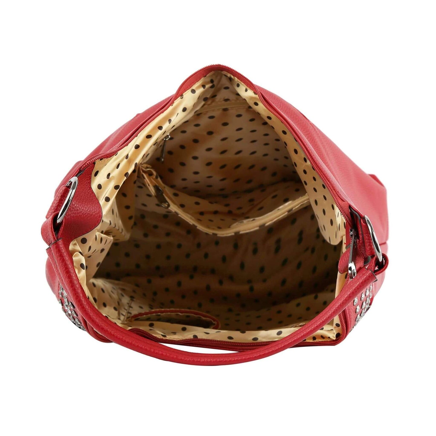 Rhinestone Accent Hobo Bag - Zebra & Solids