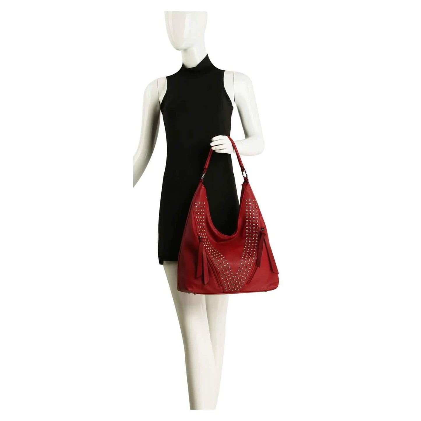 Rhinestone Accent Hobo Bag - Zebra & Solids