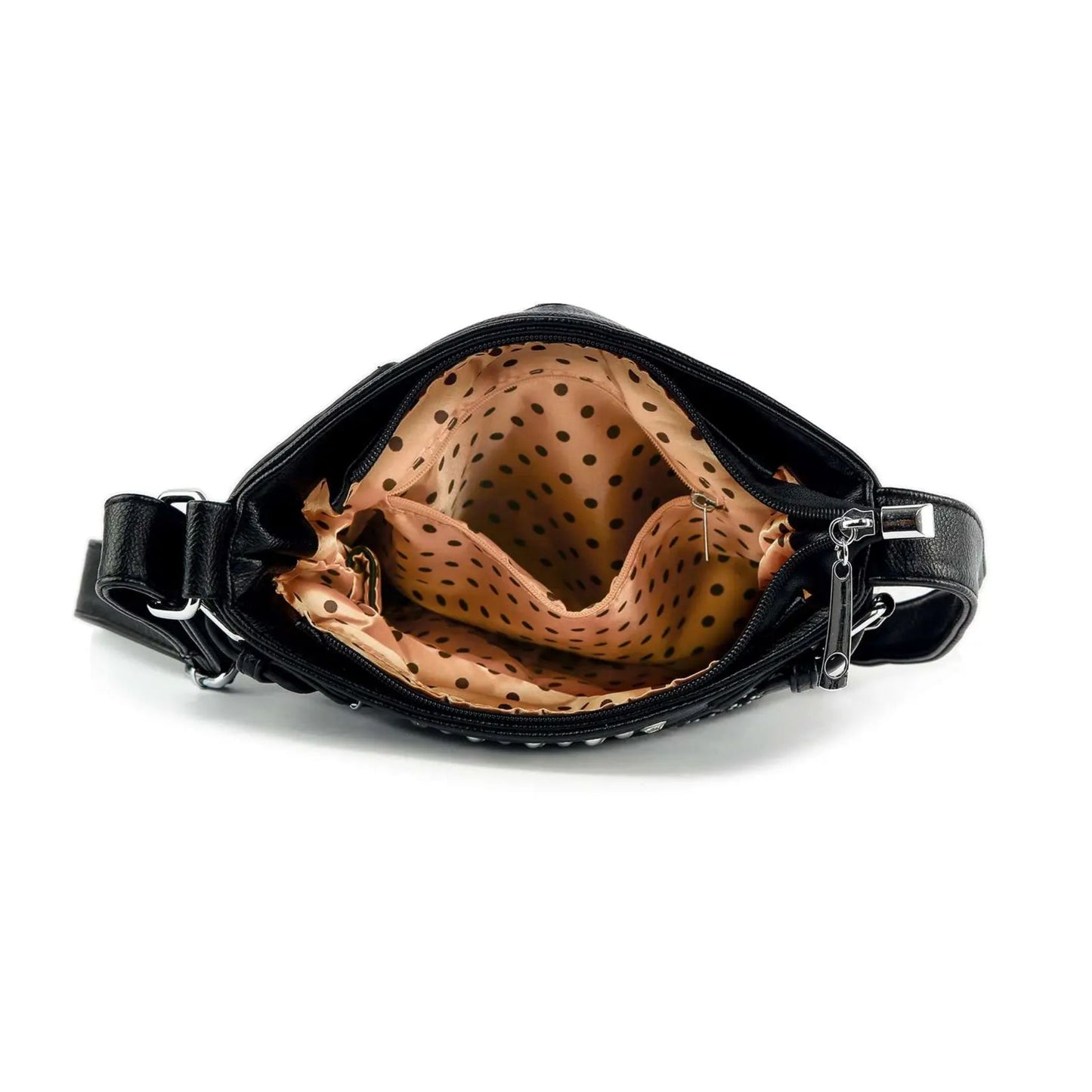 Black Rhinestone Angel Wing Crossbody Bag